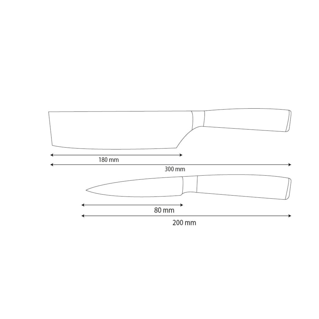 Shinrai Knives - Juego de 2 cuchillos de acero inoxidable martillado: nakiri y cuchillo para pelar