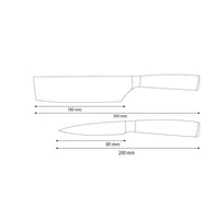 Shinrai Knives - Juego de 2 cuchillos de acero inoxidable martillado: nakiri y cuchillo para pelar