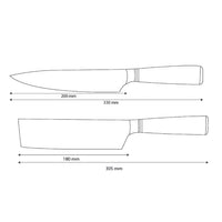 Shinrai Knives - Juego de 2 cuchillos de Damasco Micarta Jewels: cuchillo de chef y nakiri