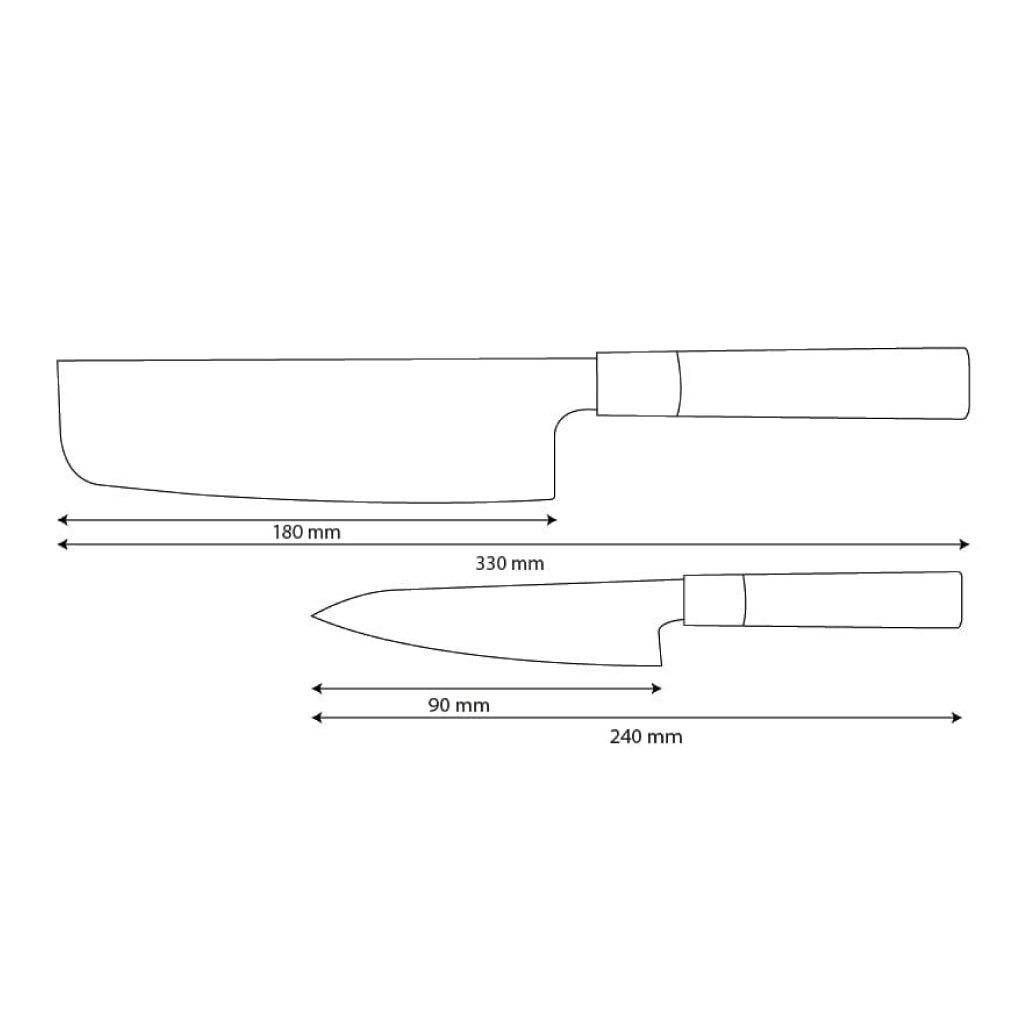 Cuchillos Shinrai - Juego de cuchillos Damasco Takumi Kaza de 2 piezas - Nakiri + cuchillo pelador