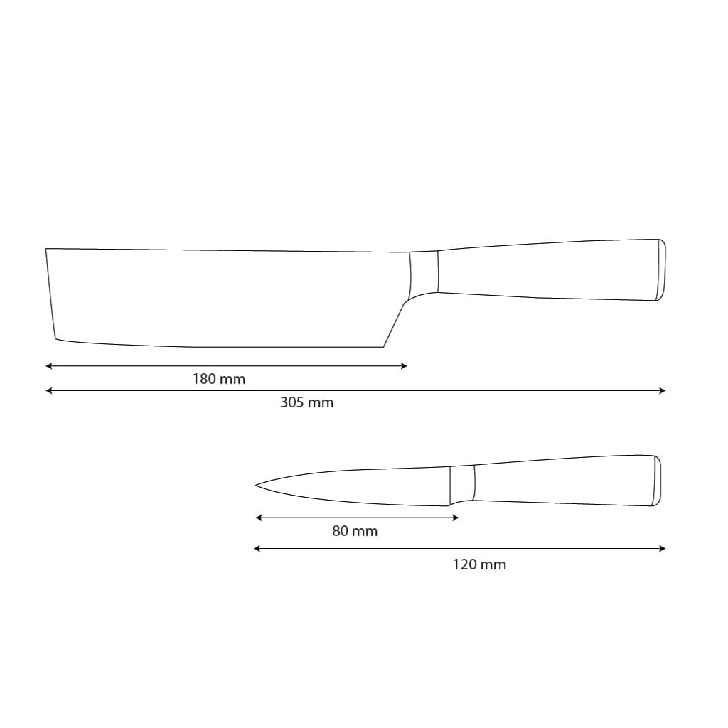 Cuchillos Shinrai - Juego de 2 cuchillos con estampado de Damasco: nakiri y cuchillo para pelar