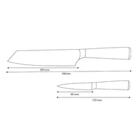 Shinrai Knives - Juego de 2 cuchillos con estampado de Damasco - Kiritsuke + cuchillo para pelar