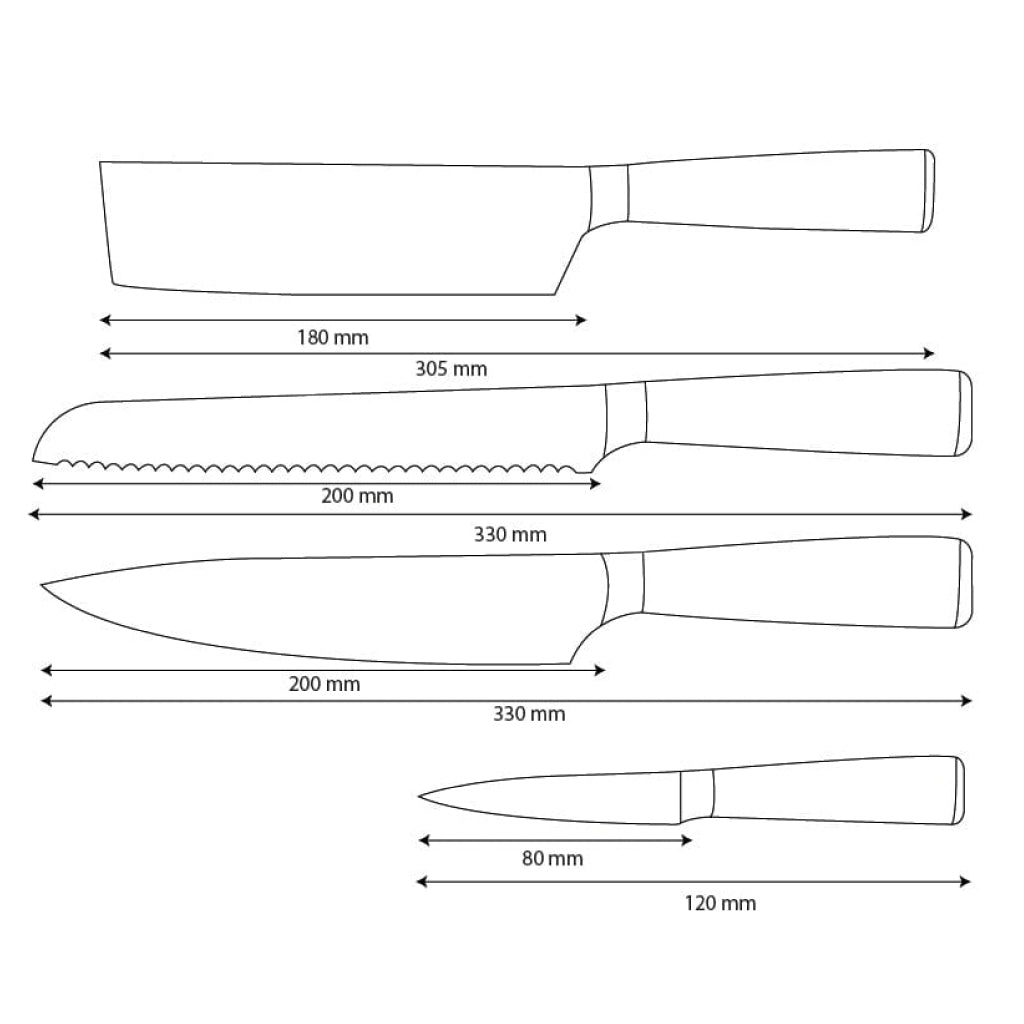 Shinrai Knives - Ensemble de 4 couteaux en résine époxy et onyx imprimé Damas - Couteau de chef, couteau à pain, couteau Nakiri et couteau d'office