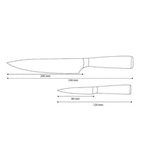 Shinrai Knives - Juego de 2 cuchillos de zafiro epoxi con estampado de Damasco - Cuchillo de chef + cuchillo para pelar