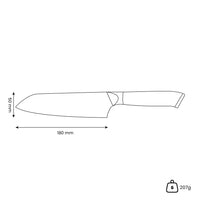 Cuchillo Santoku Damasco Joyas Nácar 18 cm