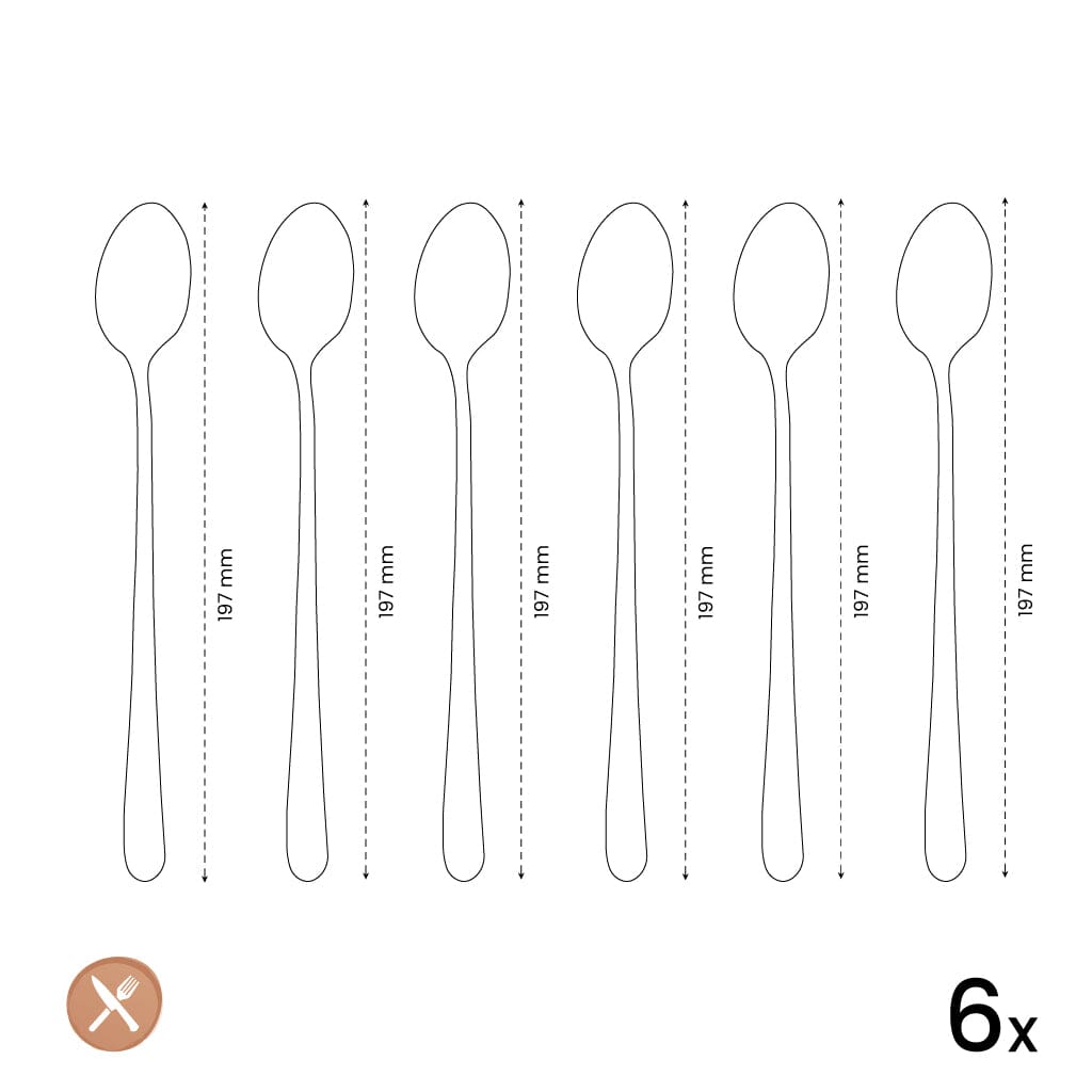 Amefa - Austin 6 Cucharas para Latte - Cucharas para Latte de Champán Amefa