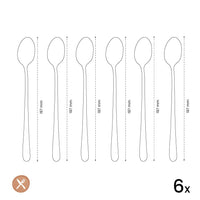 Amefa - Austin 6 Cucharas para Latte - Negro Mate Cucharas para Latte Amefa
