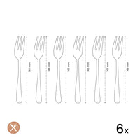 Amefa - Tenedores para baguette (6 unidades) - Tenedores plateados para repostería Amefa
