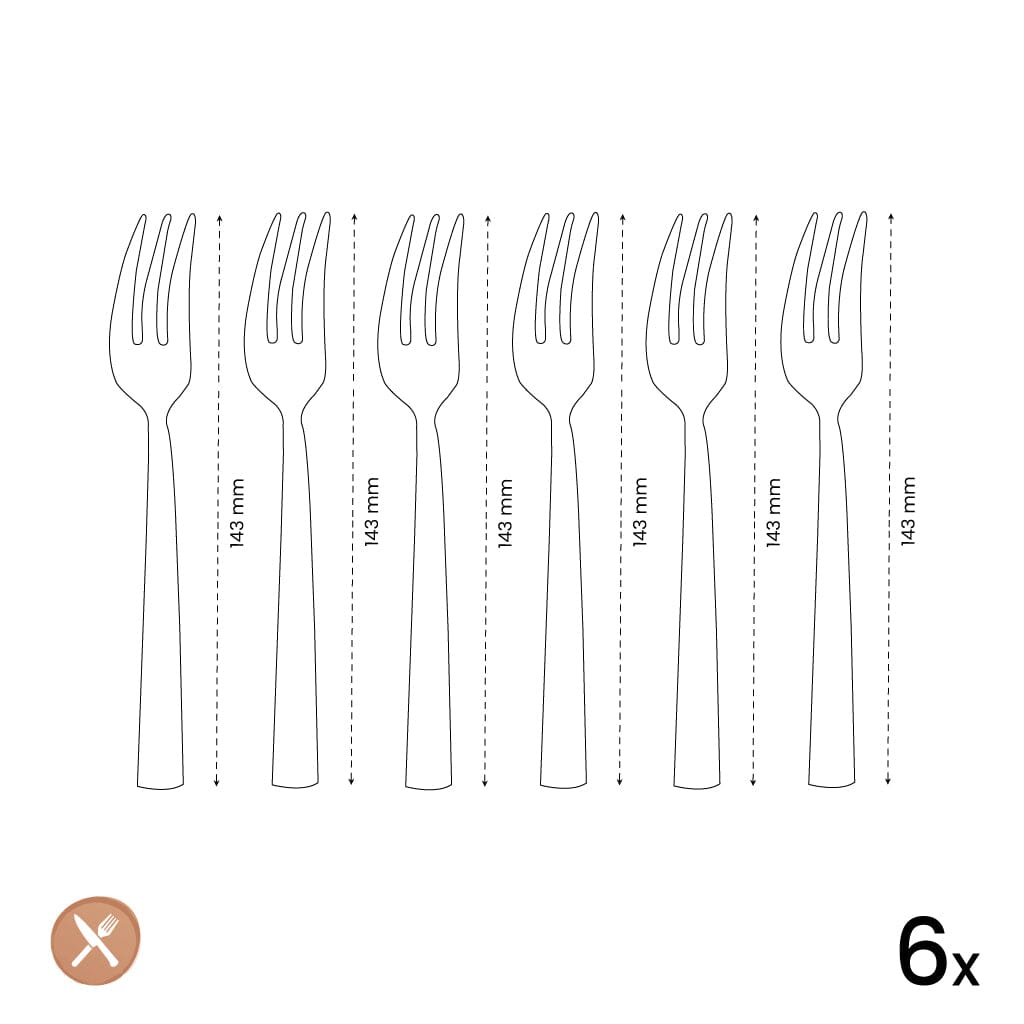 Tenedores de repostería Amefa Felicity 6 - Tenedores de repostería Champagne Amefa