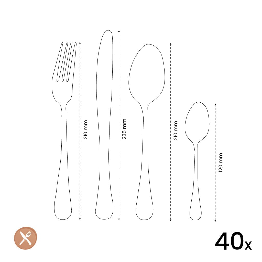Amefa - Juego de cubiertos Haydn de 40 piezas para 6 personas Juego de cubiertos Amefa