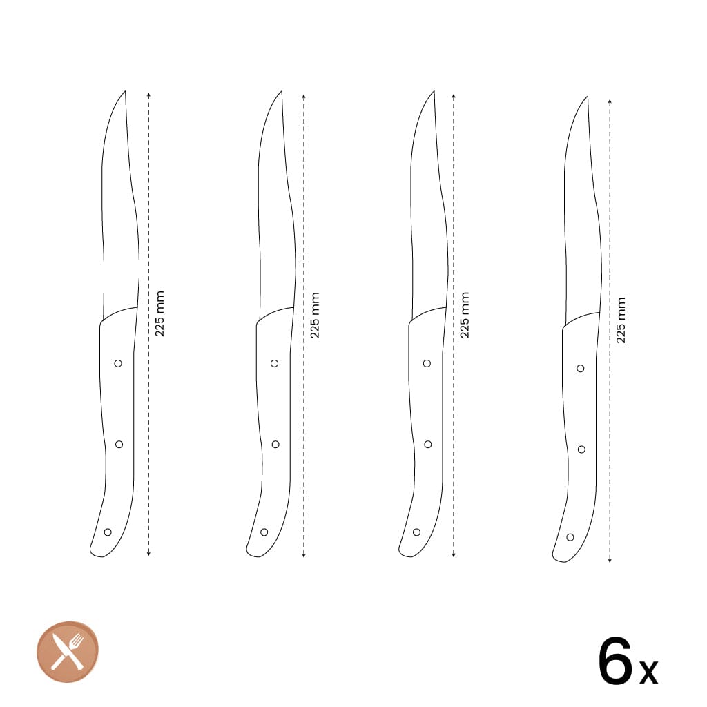 Amefa - Promoción de 4 cuchillos para carne - Cuchillos para carne negros Amefa