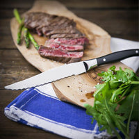 Amefa - Juego de cuchillos para carne Royal Steak de 8 piezas - Cuchillos para carne negros Amefa