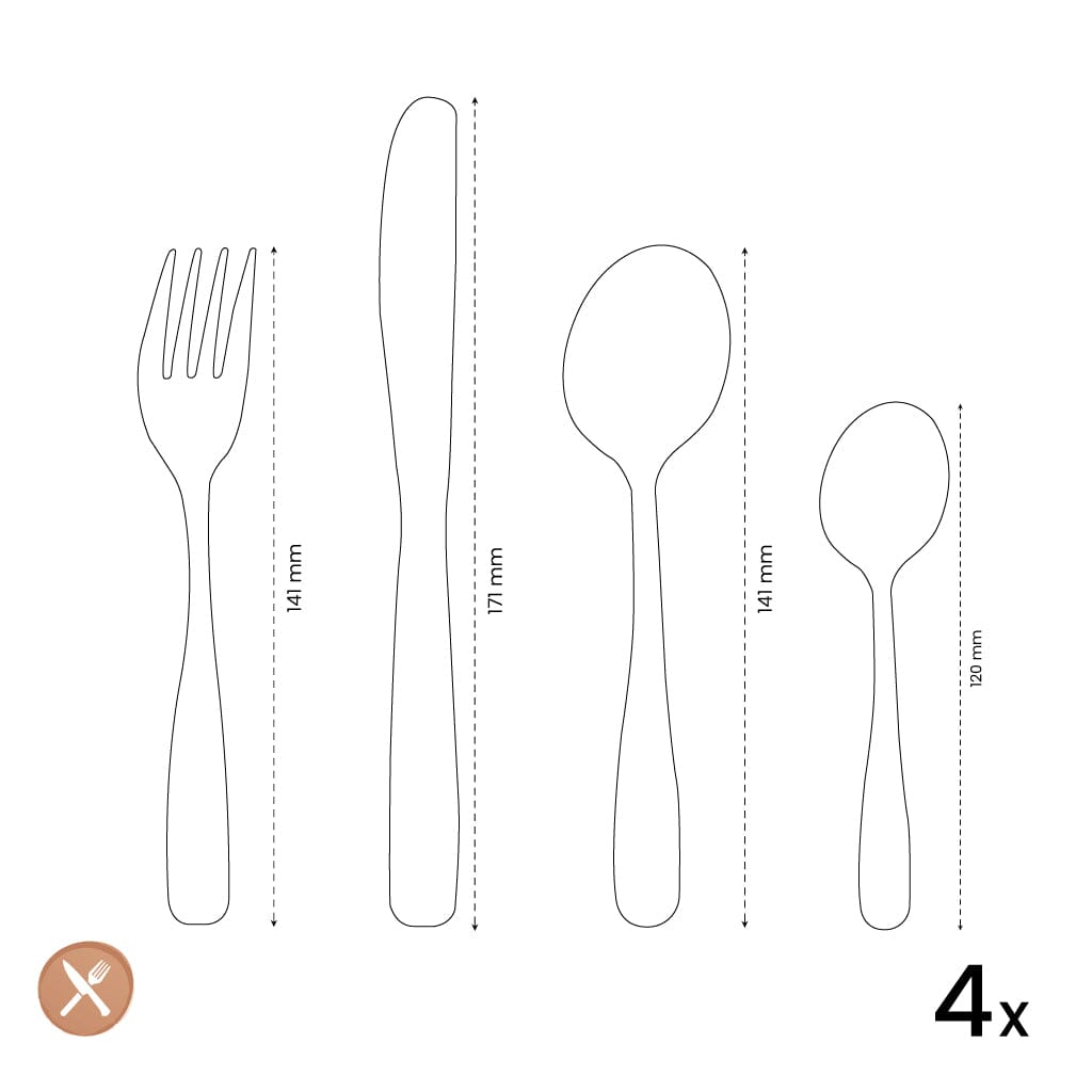 Amefa - Cubiertos infantiles Safari 4 piezas Cubiertos infantiles Amefa