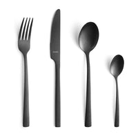Amefa - Juego de 16 piezas Stonewash PVD Black en caja de tendencia - negro Amefa