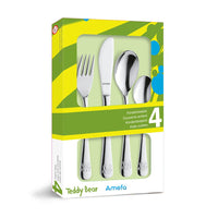 Amefa - Cubiertos infantiles Teddy 4 piezas Cubiertos infantiles Amefa
