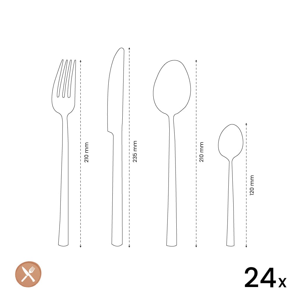 Amefa - Juego de cubiertos Ventura de 24 piezas - Plateado Juego de cubiertos Amefa