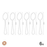 Amefa - Ventura 6 Cucharas de Café - Cucharas de Café Plateadas Mate Amefa