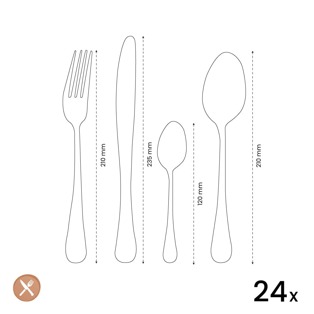 Amefa - Juego de cubiertos Venus de 24 piezas - Juego de cubiertos de plata Amefa