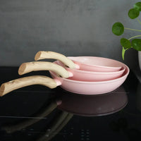 Cook & Pan - Juego de sartenes de 2 piezas color rosa