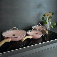 Cook & Pan - Juego de sartenes de 2 piezas color rosa