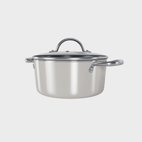 Cook & Pan - Olla Honey Go color marfil de 20 cm con tapa de cristal Cook & Pan