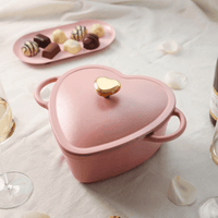 Cook & Pan - Cazuela de hierro fundido Love con forma de corazones, 20 cm.