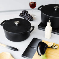Cook & Pan - Cacerola de hierro fundido Signature de 24 cm - 4 litros
