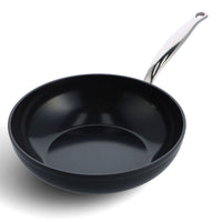 GreenPan - Juego de utensilios de cocina Barcelona Pro de 4 piezas 24/24/28 cm - sartén + cacerola con tapa + wok Juego de utensilios de cocina GreenPan