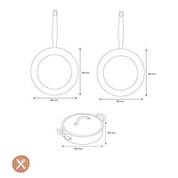 GreenPan - Juego de utensilios de cocina Barcelona Pro de 4 piezas 28/30/28 cm - sartén + cacerola con tapa + wok Juego de utensilios de cocina GreenPan