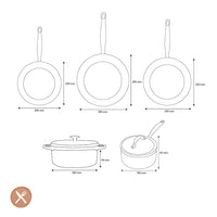 GreenPan - Juego de utensilios de cocina Barcelona Pro XL de 6 piezas 20/24/28/22 cm - 2 sartenes + cacerola con tapa + wok + cazuela Juego de utensilios de cocina GreenPan