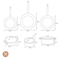 GreenPan - Barcelona Pro XXL Juego de utensilios de cocina de 8 piezas 18/20/28/30/28/28 cm - cacerola con tapa + 2 sartenes + olla para guisos con tapa + wok + cazuela Juego de utensilios de cocina GreenPan
