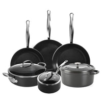 GreenPan - Barcelona Pro XXL Juego de utensilios de cocina de 8 piezas 18/20/28/30/28/28 cm - cacerola con tapa + 2 sartenes + olla para guisos con tapa + wok + cazuela Juego de utensilios de cocina GreenPan