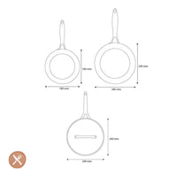 GreenPan - Juego de utensilios de cocina Ginebra de 4 piezas 18/24/24 cm - 2 sartenes + cacerola con tapa Juego de utensilios de cocina GreenPan