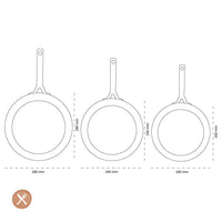 GreenPan - Juego de sartenes naturales de 3 piezas con revestimiento antiadherente cerámico 20/24/28 cm Juego de sartenes GreenPan