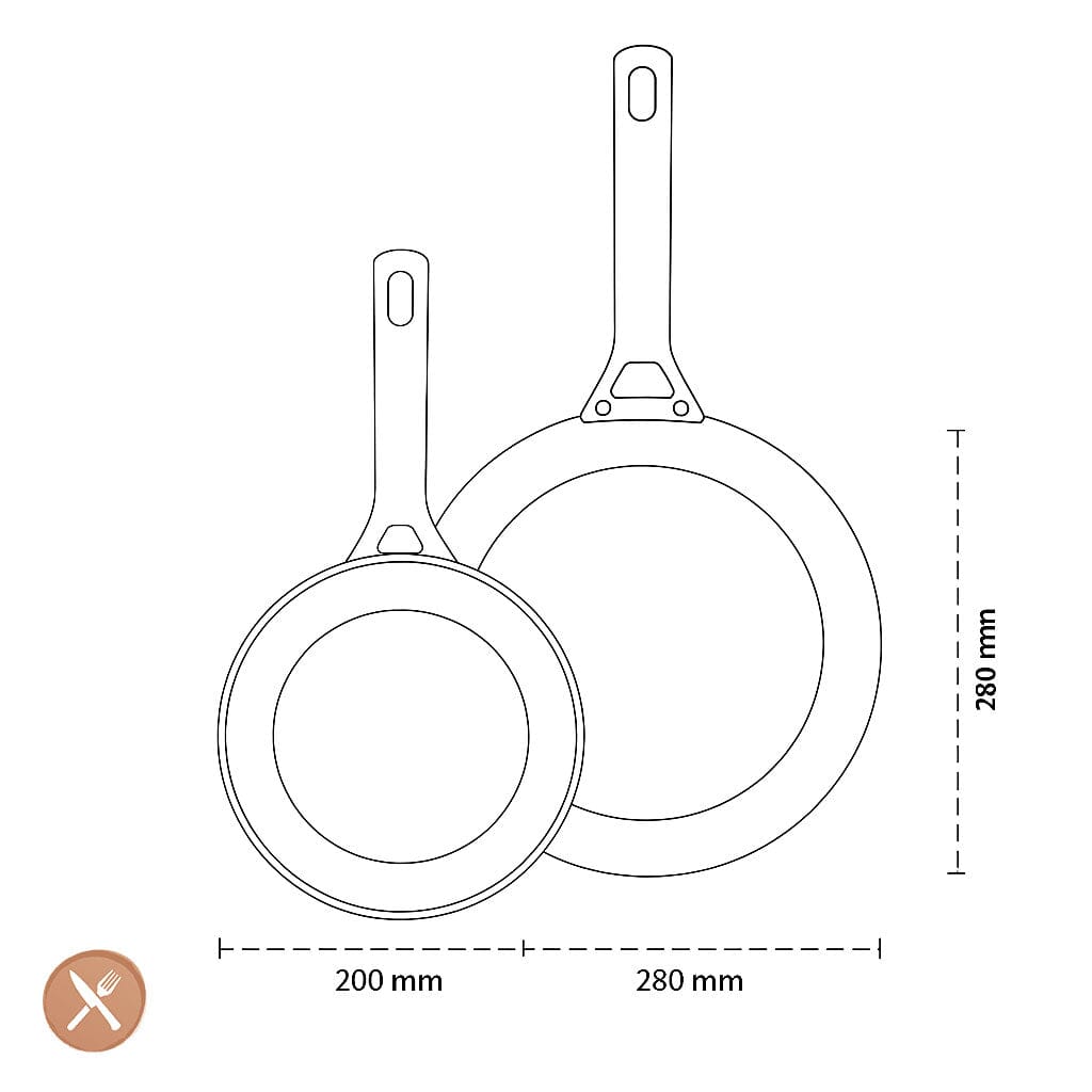 GreenPan - Juego de sartenes Padova Blush Pink de 2 piezas con revestimiento antiadherente de cerámica Juego de sartenes GreenPan