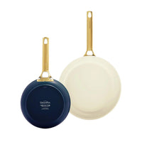 GreenPan - Juego de sartenes Padova Oxford Blue de 2 piezas con revestimiento antiadherente cerámico de 20/26 cm Juego de sartenes GreenPan