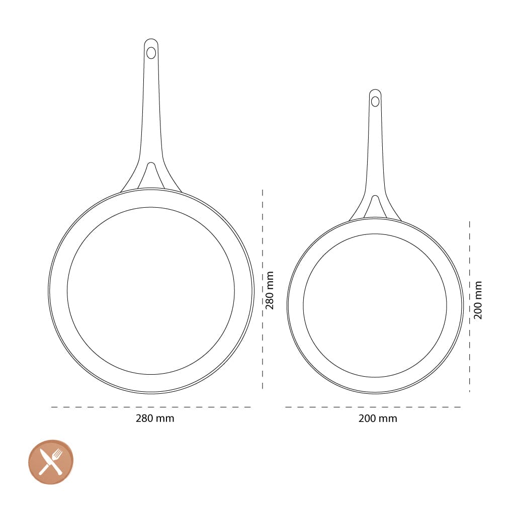 GreenPan - Juego de sartenes Padova Smokey Blue de 2 piezas con revestimiento antiadherente cerámico de 20/28 cm Juego de sartenes GreenPan