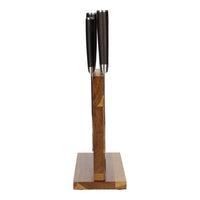 Juego de cuchillos de 5 piezas de damasco martillado BR + bloque magnético para cuchillos Juego de cuchillos con bloque Shinrai Japón