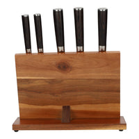 Juego de cuchillos de 5 piezas Hammered Damask BR + bloque magnético para cuchillos Juego de cuchillos con bloque Shinrai Japón