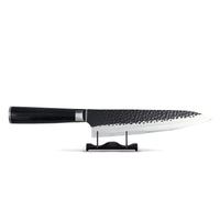Couteau de chef Shinrai en acier inoxydable martelé noir de 20 cm