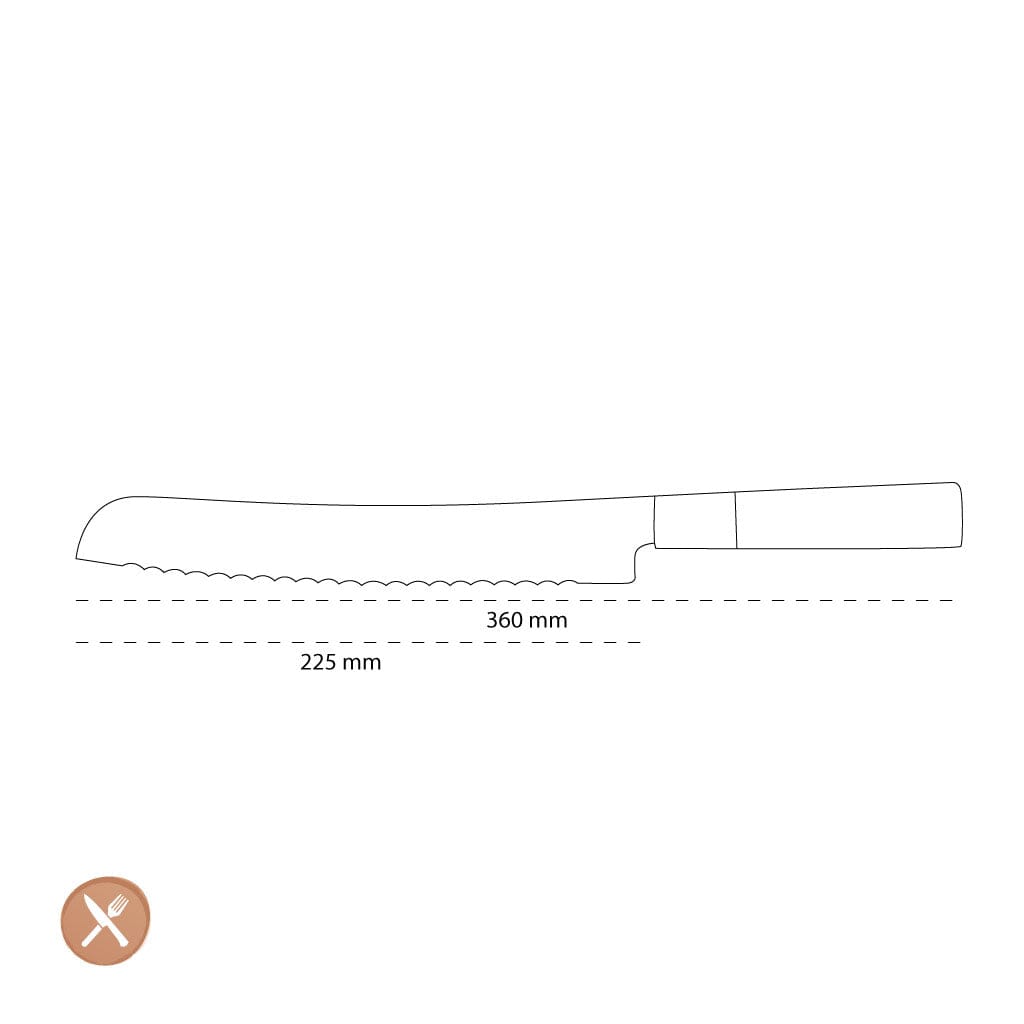 Kai Shun - Cuchillo para pan Magoroku Pakka 8,75'' (22,5 cm) Kai Shun