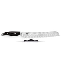 Kai Shun - Cuchillo para pan Nagare negro 23,0 cm Cuchillo para pan Kai Shun
