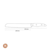 Kai Shun - Cuchillo para pan Nagare negro (23,0 cm) Kai Shun