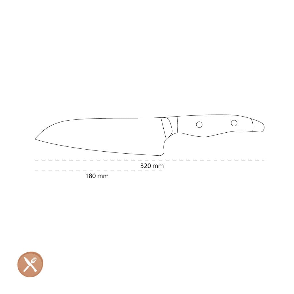 Kai Shun - Cuchillo Santoku Nagare Negro (18.0 cm) Kai Shun