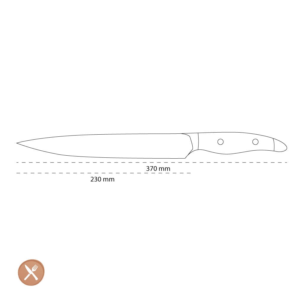 Kai Shun - Cuchillo de trinchar negro Nagare (23,0 cm) Kai Shun