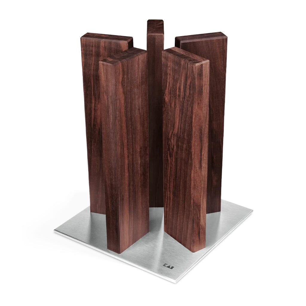 Bloque de cuchillos "Stonehenge" de Kai Shun, bloque de cuchillos de acero inoxidable/nogal Kai Shun