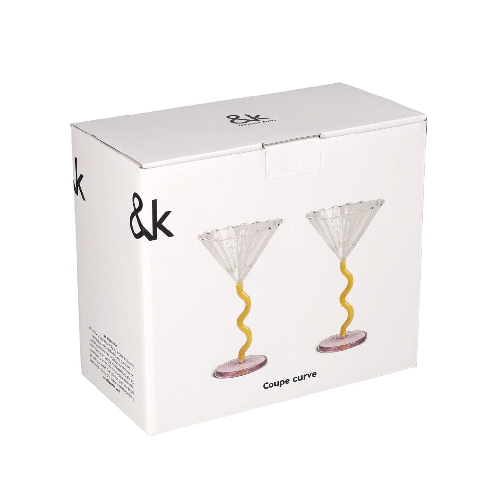 &Klevering - Juego de 2 copas de cóctel Coupe Curve Caramel &Klevering