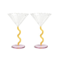 &Klevering - Juego de 2 copas de cóctel Coupe Curve Caramel &Klevering