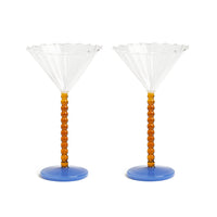 &Klevering - Juego de 2 copas de cóctel Coupe color ámbar perlado &Klevering