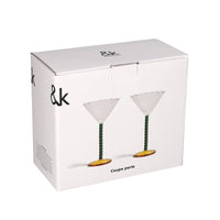 &Klevering - Coupe juego de 2 copas de cóctel verde perla &Klevering